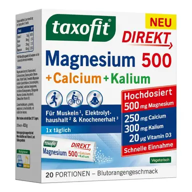 TAXOFIT Magnesium Calcium Kalium Direktgranulat 20St