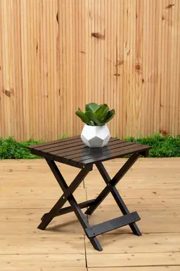 Premier Housewares Klappbarer Tisch aus schwarzem Holz, robust, zusammenklappbar, für den Garten, Outdoor-Konsolentisch