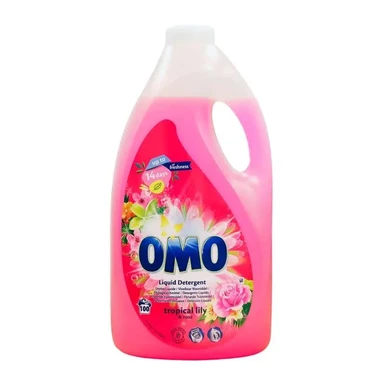 OMO Lessive Liquide Lys Tropical & Rose 100 lavages 5L