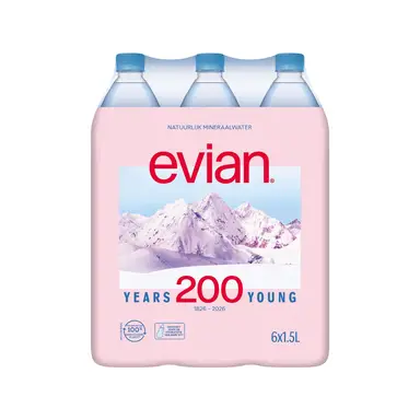 Evian Natuurlijk Mineraalwater - 6 x 1,5 L