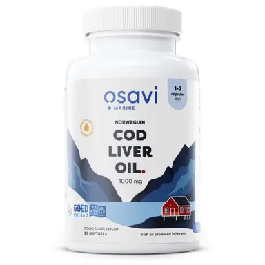 Osavi Norwegian Cod Liver Oil Softgels, 1000mg (Lemon) - 90 Softgels