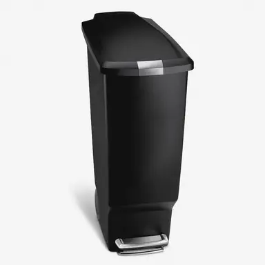 Simplehuman 40L Plastic Slim Pedal Bin, Black