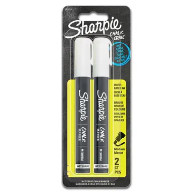 Sharpie Wet Erase Chalk Markers White, Pack of 2