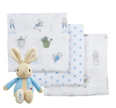 Peter Rabbit Soft Toy & Muslin Gift Set