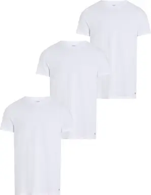 Calvin Klein 3 Pack Crewneck T-Shirt - Cotton Classics   - White M