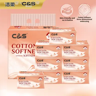 C&S gezichtsdoekjes (zacht reliëf), 3-laags, 720 vellen (90 vellen*8 pakken), 4D-reliëf, katoenachtig gevoel
