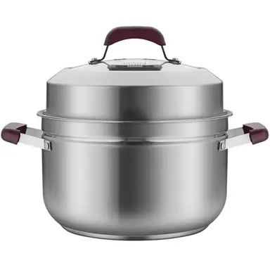 COOKER KING Cuiseur vapeur en acier inoxydable 304 avec revêtement antiadhésif sans PFOA - 24 cm