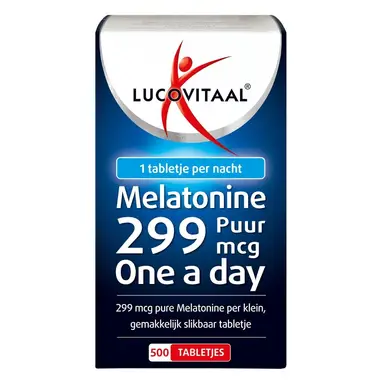 Lucovitaal Melatonine 299 mcg Puur mcg One a Day 500 tabletjes