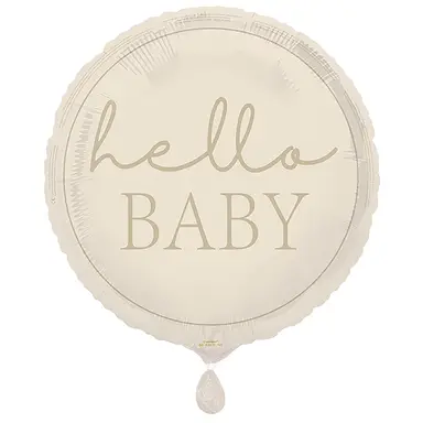 Unique Party Hello Baby Foil Balloon, Neutral, 45cm