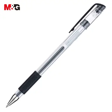 M&G Q7 Gel Pens, 12 Pack Black Ink Gel Pens, 0.5 mm Fine Point, Quick Dry, Smooth Writing Gel Ink Pens with Soft Anti-Slip Grip and Cap for Office and School