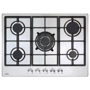 Amica AGH7100SS 70cm 5-Burner Gas Hob - Stainless Steel