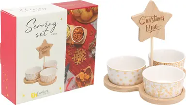 SERVING SET BAMBOO XMAS