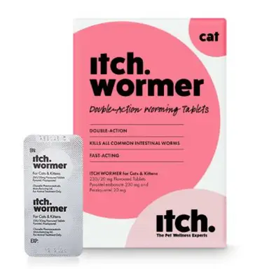 Itch Wormer for Cats 1kg+ 2 Tablets