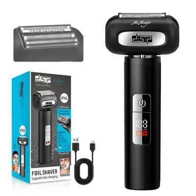 DSP Professional Electric Shaver for Men, 4D Rotary Shavers 6-in-1 with Beard Trimmer, Waterproof Wet & Dry, Quick Charge 60 Mins ip68 water proof, Cordless Rechargeable Razor