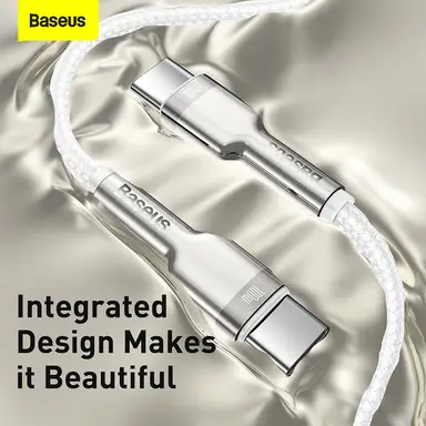 Baseus Cafule Series Metal Câble 100 W 2 m USB-C vers USB-C - Blanc