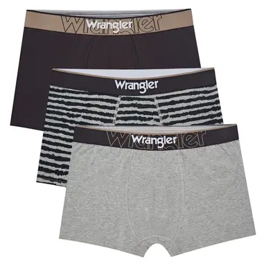WRANGLER WRA boxershorts - Brahamsgrau gemêleerd / gestreept / marineblauw - maat L