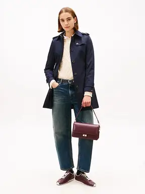 Tommy Hilfiger Heritage enkelrijige trenchcoat dames middernacht XL