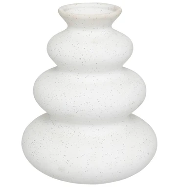 Atmosphera Vase Olme, 20 cm de haut, blanc sablé, céramique