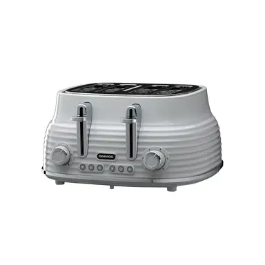 Daewoo Sienna 4 Slice Retro Toaster, Wide Slots, Grey - SDA2484GE