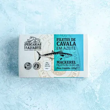 Pescarias do Algarve Tinned Mackerel In Olive Oil x1, 120g