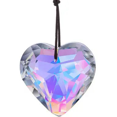JU7CER 1PC Heart Prism Pendant Crystal Craft Jewelry - Hanging Heart-Shaped Decoration, Garden Light Catcher, Rainbow Maker for Weddings, Christmas Must-Have