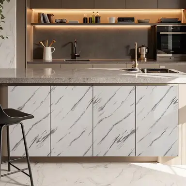 Murgall Bright White Veined Marble Peel and Stick Wallpaper 60x508cm 1 Roll