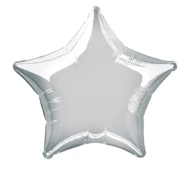 Unique Party Unique Star Foil Balloon, Silver, 50cm