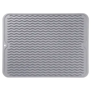Vilscijon Kitchen Drain Mat, Kitchen Countertop Drain Mat, Sink Drain Mat - Large Size Gray
