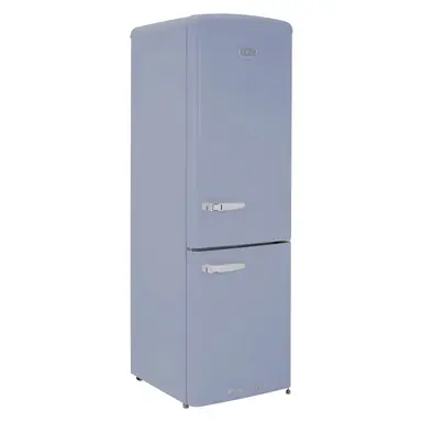 CDA Florence Sea Holly Retro 199cm Tall 60cm Wide 60/40 Frost Free Fridge Freezerl Sea Holly, D Rated