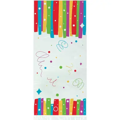 Unique Cellophane Rainbow Ribbons Party Bags, 20 pack
