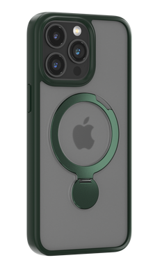 COMMA Joy Shark Magnetic Phone Case With Rotating Bracket - iPhone15 Plus - Navy Green