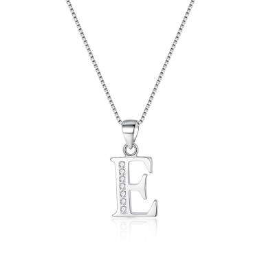 Ever Faith 925 Sterling Silver Initial Necklace CZ 26 Letters Alphabet Personalized Charm Pendant Necklace, Jewellery Gifts for Women Mom Girls Teen Anniversary Birthday Mothers Day Xmas Valentines