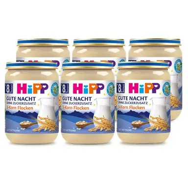 HiPP Bio Gute Nacht Brei 3-Korn-Flocken (ab 8 Monaten) Multipack 6 x 190 g