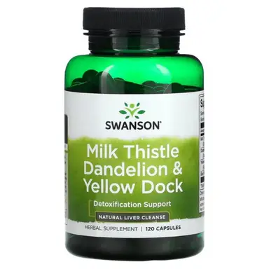 Swanson Milk Thistle + Dandelion + Yellow Dock Liver Health Capsules - 120 Capsules