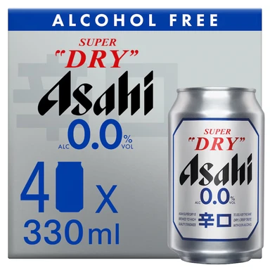 Asahi 0.0% Non Alcohol Beer Can 4X330ml