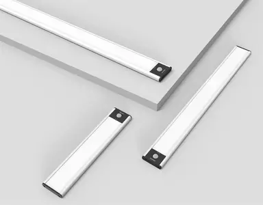Yeelight Motion Sensor Closet & Under Cabinet Light A20 (20cm), Silver Color – Magnetic Rechargeable Wireless LED Light with Auto On/Off Warm Lighting for Kitchen, Wardrobe & Hallway