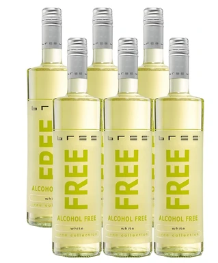 Bree free weiß, aromatisches alkoholfreies getränk aus entalkoholisiertem weißwein 6x0,75 L
