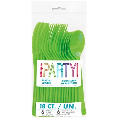 Unique Plastic Cutlery, Lime Green, 