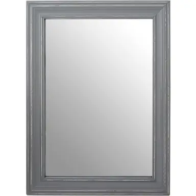 Interiors by Premier Wall Mirror Henley Bevelled Frame Grey 48x65cm