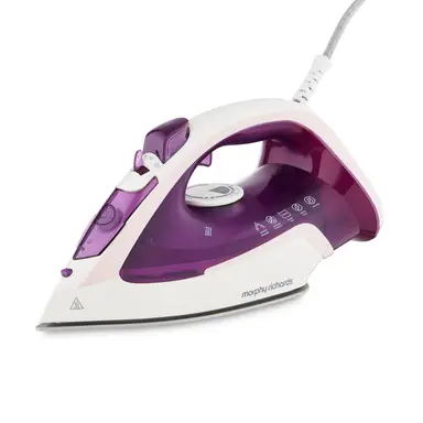 Morphy Richards Steamflow Turbo Steam Iron – Pink & White, 2400W, Precision Tip, 302011