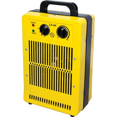 Benross 2.8 kW Industrial Fan Heater – 1500 W / 2800 W Dual Heat Settings, Adjustable Thermostat, Cool-Air Mode, Dual Overheat Protection, Carry Handle – Yellow/Black, Model 42469
