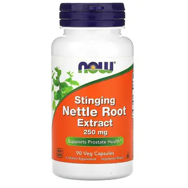 NOW Foods Stinging Nettle Root Prostate 250mg Capsules - 90 Vegan Capsules