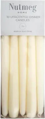 Nutmeg Home Tapered Candles Ivory 10 Piece