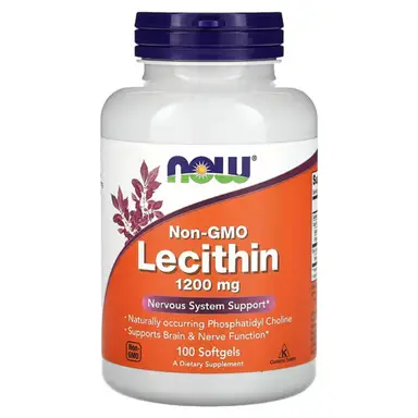 NOW Foods Lecithin, 1200mg Non-GMO - 100 Softgels