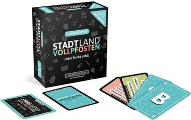 DENKRIESEN - Stadt Land VOLLPFOSTEN - Das Kartenspiel - Junior Edition | Wichtelgeschenk | Stadt Land Fluss Kinderspiel | Geburtstagsgeschenk | Reisespiel, SL3004
