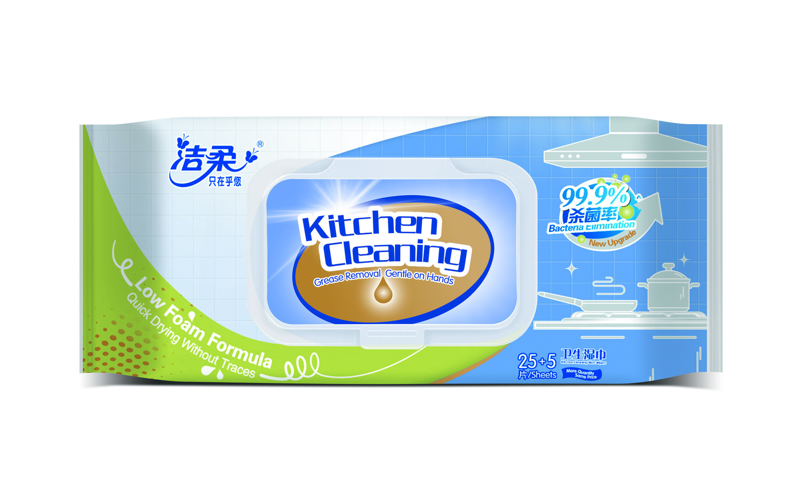 C&S Kitchen Wipes, 30 Sheets/Pack, Powerful Grease Removal, Quick-Clean