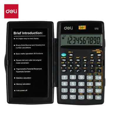 Deli Wissenschaftlicher Taschenrechner, Büro Schule Elektronik, Schwarz, 1 Stück