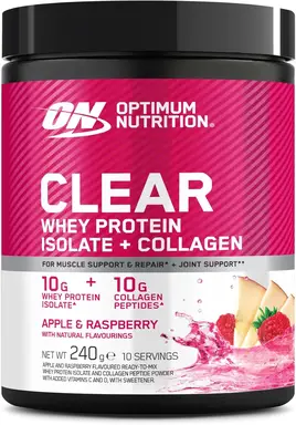 Optimum Nutrition Clear + collageen 240 g appel & framboos