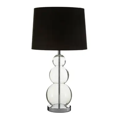 Interiors by Premier Table Lamp Luke Glass Base Black H:65cm