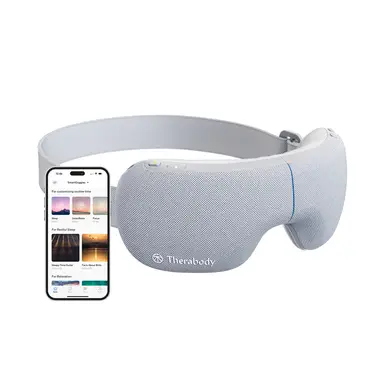 Therabody SmartGoggles Eye Massager – SmartSense Technology, Heat and Vibration Therapy, Relaxation and Tension Relief – Grey